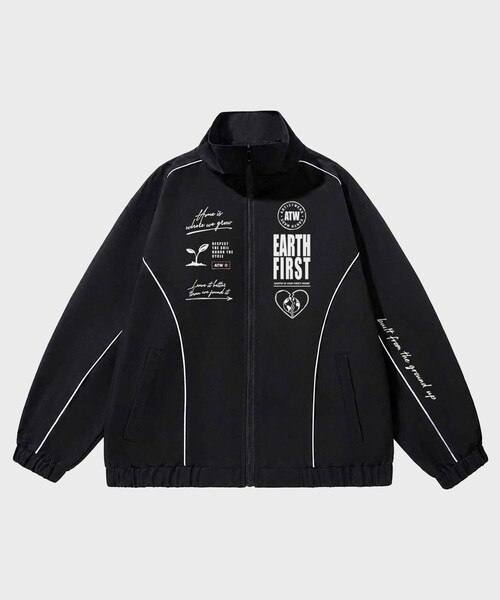 ARTISTWEAR(アーティストウェア)の「ワールドプロテクト パイピング ウィンドブレイク(ナイロンジャケット・レディース・ブラック/グレー・SMALL/MEDIUM/LARGE/X-LARGE/XX-LARGE)」の1枚目の写真