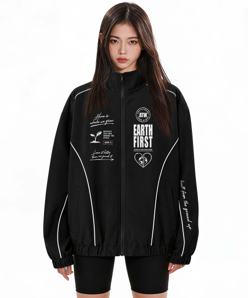 ARTISTWEAR(アーティストウェア)の「ワールドプロテクト パイピング ウィンドブレイク(ナイロンジャケット・レディース・ブラック/グレー・SMALL/MEDIUM/LARGE/X-LARGE/XX-LARGE)」の4枚目の写真