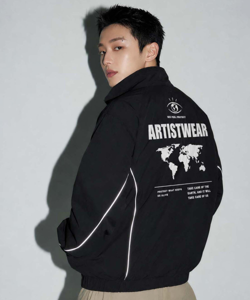 ARTISTWEAR(アーティストウェア)の「ワールドプロテクト パイピング ウィンドブレイク(ナイロンジャケット・レディース・ブラック/グレー・SMALL/MEDIUM/LARGE/X-LARGE/XX-LARGE)」の6枚目の写真