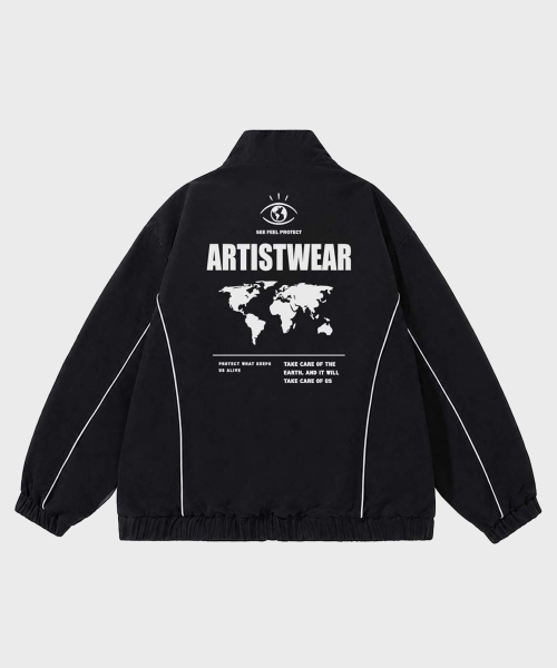 ARTISTWEAR(アーティストウェア)の「ワールドプロテクト パイピング ウィンドブレイク(ナイロンジャケット・レディース・ブラック/グレー・SMALL/MEDIUM/LARGE/X-LARGE/XX-LARGE)」の8枚目の写真