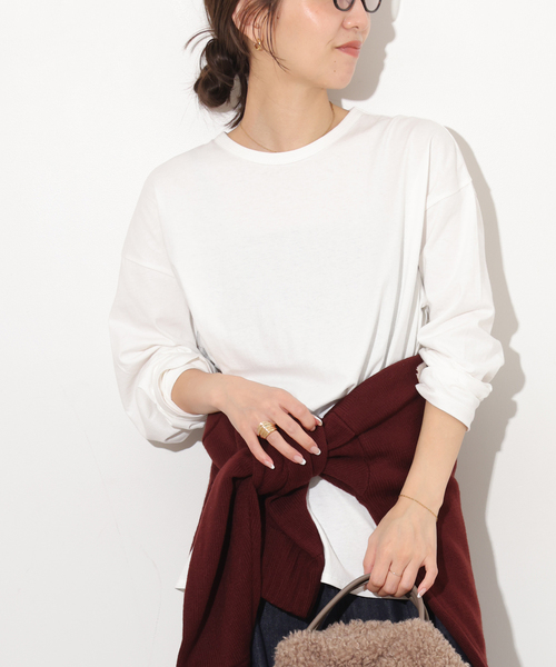 JOURNAL STANDARD relume(ジャーナルスタンダード レリューム)の「オープンエンドコットンラウンドプルオーバー(Tシャツ/カットソー・レディース・ホワイト系その他/ホワイト・FREE)」の1枚目の写真