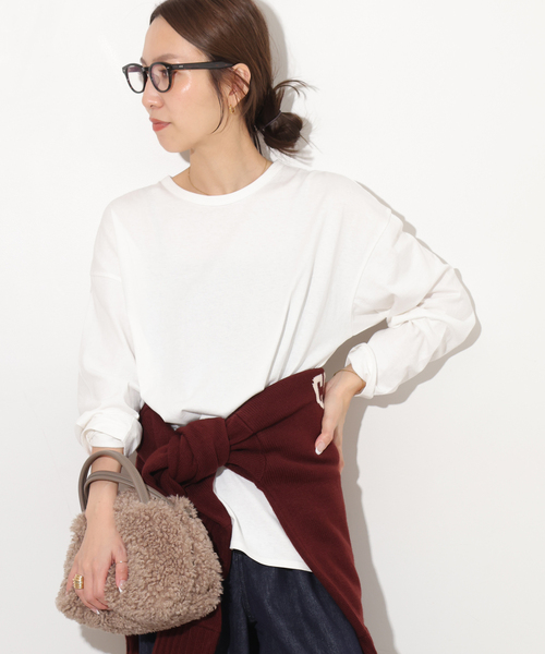 JOURNAL STANDARD relume(ジャーナルスタンダード レリューム)の「オープンエンドコットンラウンドプルオーバー(Tシャツ/カットソー・レディース・ホワイト系その他/ホワイト・FREE)」の3枚目の写真
