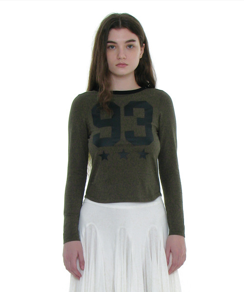 PARTIMENTO WOMEN(パルティメントウィメン)の「93 チャオ プリンテッド ロングスリーブT_カーキストライプ(Tシャツ/カットソー・レディース・その他・SMALL)」の1枚目の写真