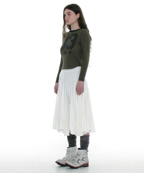 PARTIMENTO WOMEN(パルティメントウィメン)の「93 チャオ プリンテッド ロングスリーブT_カーキストライプ(Tシャツ/カットソー・レディース・その他・SMALL)」の2枚目の写真