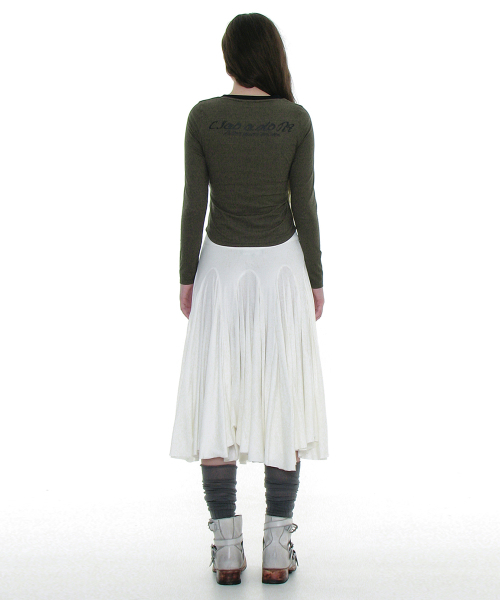 PARTIMENTO WOMEN(パルティメントウィメン)の「93 チャオ プリンテッド ロングスリーブT_カーキストライプ(Tシャツ/カットソー・レディース・その他・SMALL)」の6枚目の写真