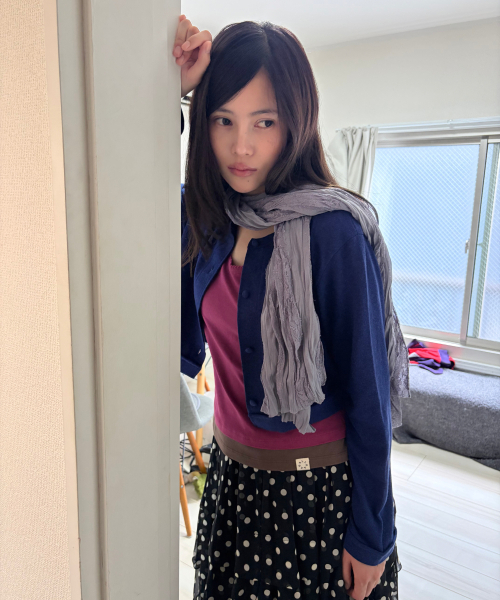 LO AXUAL(ロ・アクシュアル)の「リンコ クロップドカーディガン_ディープブルー(カーディガン/ボレロ・レディース・その他・FREE)」の4枚目の写真