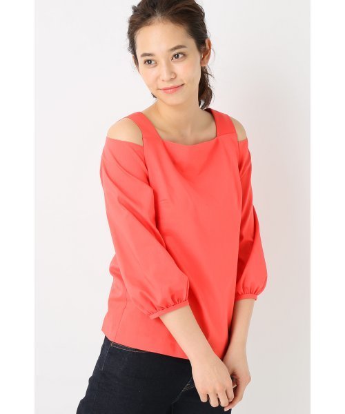 FIGARO Paris（フィガロパリ）の「《追加》C/E ツイル 肩開きブラウス◆（シャツ/ブラウス・レディース・ホワイト/オレンジ・36/38）」の2枚目の写真