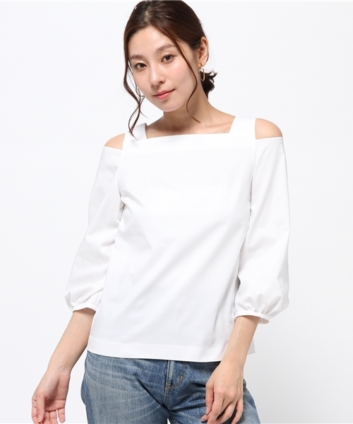 FIGARO Paris（フィガロパリ）の「《追加》C/E ツイル 肩開きブラウス◆（シャツ/ブラウス・レディース・ホワイト/オレンジ・36/38）」の11枚目の写真