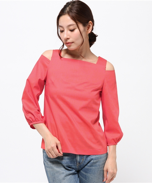 FIGARO Paris（フィガロパリ）の「《追加》C/E ツイル 肩開きブラウス◆（シャツ/ブラウス・レディース・ホワイト/オレンジ・36/38）」の12枚目の写真