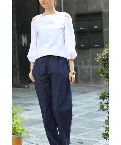 FIGARO Paris（フィガロパリ）の「《追加》C/E ツイル 肩開きブラウス◆（シャツ/ブラウス・レディース・ホワイト/オレンジ・36/38）」の14枚目の写真