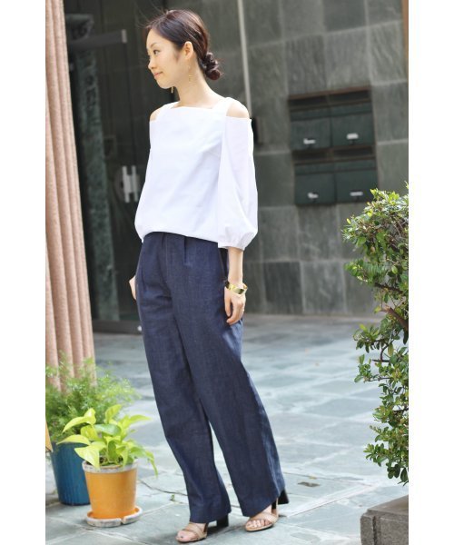 FIGARO Paris（フィガロパリ）の「《追加》C/E ツイル 肩開きブラウス◆（シャツ/ブラウス・レディース・ホワイト/オレンジ・36/38）」の15枚目の写真