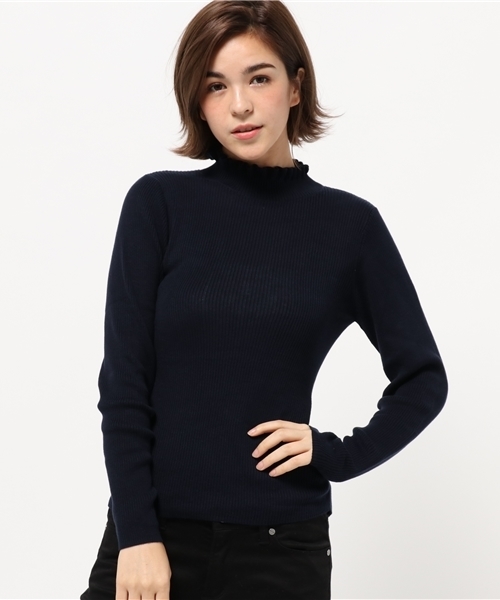 earth music&ecology（アースミュージックアンドエコロジー）の「【2016Autumn】フリルミニハイネックリブニットプルオーバー（ニット/セーター・レディース・レッド/ライトグレー/アイボリー/ブラック/ネイビー/ライトピンク/ライトベージュ/カーキ/ブルーグリーン/サックスブルー・M/S）」の19枚目の写真