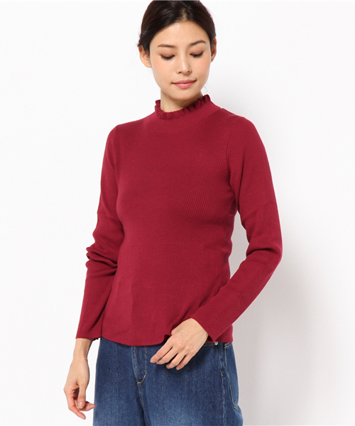 earth music&ecology（アースミュージックアンドエコロジー）の「【2016Autumn】フリルミニハイネックリブニットプルオーバー（ニット/セーター・レディース・レッド/ライトグレー/アイボリー/ブラック/ネイビー/ライトピンク/ライトベージュ/カーキ/ブルーグリーン/サックスブルー・M/S）」の20枚目の写真