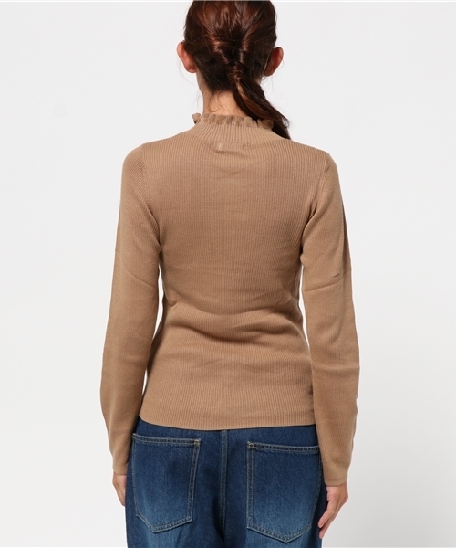 earth music&ecology（アースミュージックアンドエコロジー）の「【2016Autumn】フリルミニハイネックリブニットプルオーバー（ニット/セーター・レディース・レッド/ライトグレー/アイボリー/ブラック/ネイビー/ライトピンク/ライトベージュ/カーキ/ブルーグリーン/サックスブルー・M/S）」の13枚目の写真