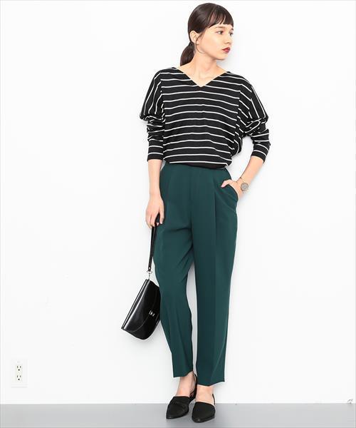 ADAM ET ROPE'（アダムエロペ）の「ウォッシャブルウールボーダープルオーバー（Tシャツ/カットソー・レディース・ブラック系その他/ホワイト系その他/ブラック/ピンク/ホワイト・F/FREE）」の6枚目の写真