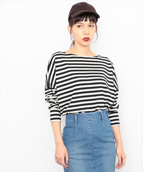 ADAM ET ROPE'（アダムエロペ）の「ウォッシャブルウールボーダープルオーバー（Tシャツ/カットソー・レディース・ブラック系その他/ホワイト系その他/ブラック/ピンク/ホワイト・F/FREE）」の10枚目の写真