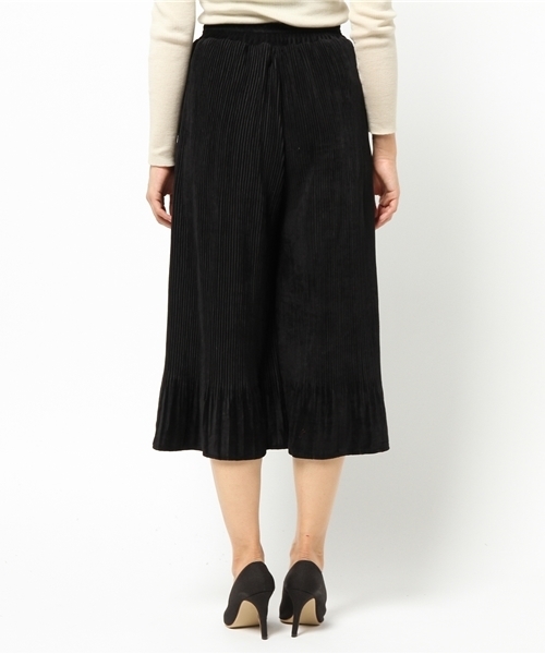 Re:EDIT（リエディ）の「[リエディ]ベロアプリーツフレアパンツ[リエディオリジナル]ボトムス/パンツ/ワイドパンツ・ガウチョパンツ（その他パンツ・レディース・ネイビー/ブラック/パープル/ブラウン/ピンク・LARGE/MEDIUM）」の8枚目の写真