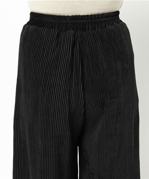 Re:EDIT（リエディ）の「[リエディ]ベロアプリーツフレアパンツ[リエディオリジナル]ボトムス/パンツ/ワイドパンツ・ガウチョパンツ（その他パンツ・レディース・ネイビー/ブラック/パープル/ブラウン/ピンク・LARGE/MEDIUM）」の10枚目の写真