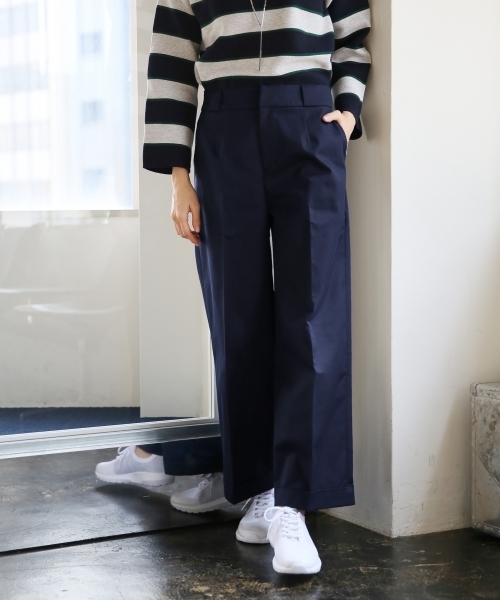 LEPSIM（レプシィム）の「チノストレートワイドパンツ　735924（チノパンツ・レディース・ベージュ/ネイビー/カーキ・LARGE/MEDIUM）」の3枚目の写真