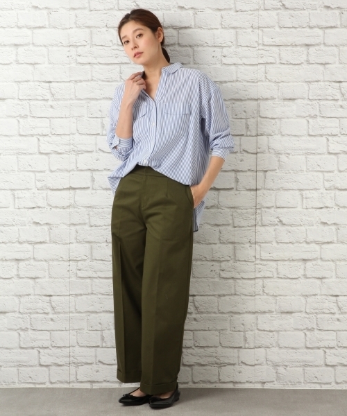 LEPSIM（レプシィム）の「チノストレートワイドパンツ　735924（チノパンツ・レディース・ベージュ/ネイビー/カーキ・LARGE/MEDIUM）」の6枚目の写真