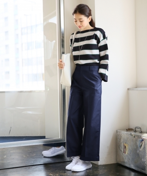 LEPSIM（レプシィム）の「チノストレートワイドパンツ　735924（チノパンツ・レディース・ベージュ/ネイビー/カーキ・LARGE/MEDIUM）」の7枚目の写真