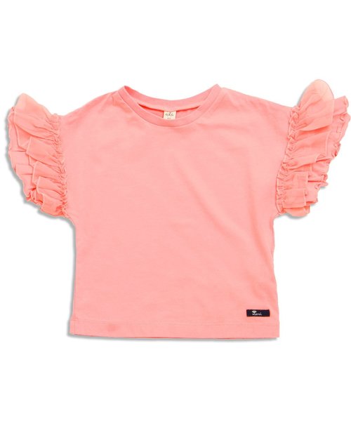 apres les cours（アプレレクール）の「袖フリルＴシャツ（Tシャツ/カットソー・キッズ・その他/カーキ/ブラック/オフホワイト/サーモンピンク・100/120/130/140/90/110/80）」の4枚目の写真