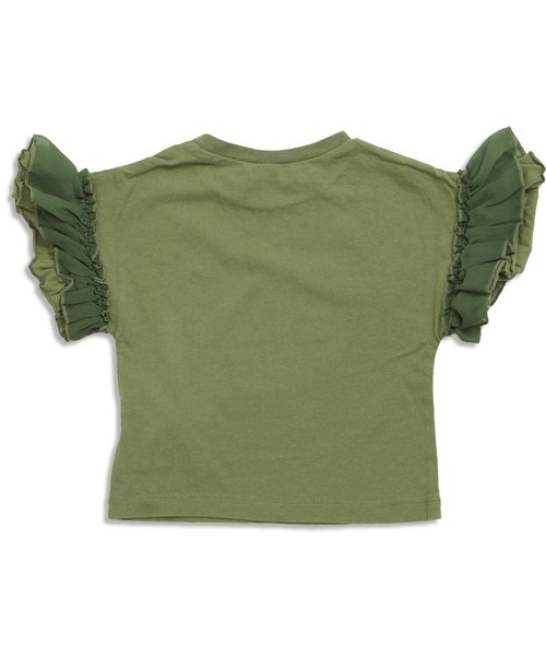 apres les cours（アプレレクール）の「袖フリルＴシャツ（Tシャツ/カットソー・キッズ・その他/カーキ/ブラック/オフホワイト/サーモンピンク・100/120/130/140/90/110/80）」の11枚目の写真