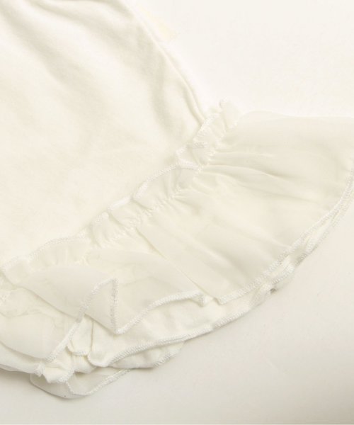 apres les cours（アプレレクール）の「袖フリルＴシャツ（Tシャツ/カットソー・キッズ・その他/カーキ/ブラック/オフホワイト/サーモンピンク・100/120/130/140/90/110/80）」の9枚目の写真