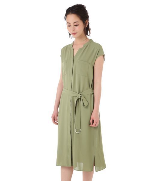 NATURAL BEAUTY BASIC(ナチュラルビューティーベーシック)の「【and GIRL6月号掲載】スキッパーシャツワンピース(シャツワンピース・レディース・ブラック/カーキ/ブラウン・MEDIUM/SMALL)」の1枚目の写真