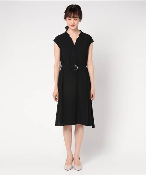 NATURAL BEAUTY BASIC(ナチュラルビューティーベーシック)の「【and GIRL6月号掲載】スキッパーシャツワンピース(シャツワンピース・レディース・ブラック/カーキ/ブラウン・MEDIUM/SMALL)」の4枚目の写真