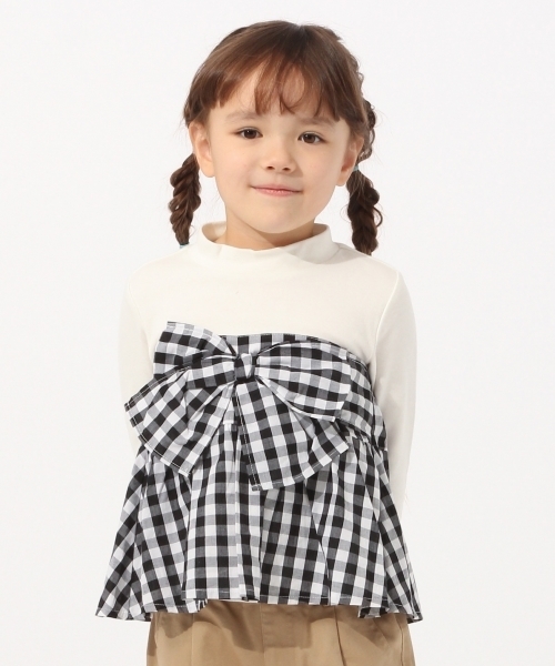 GLOBAL WORK（グローバルワーク）の「【キッズ】リボンビスチェレイヤー長袖/777517（Tシャツ/カットソー・キッズ・ブラック/その他1/ネイビー・MEDIUM/LARGE/SMALL/X-LARGE/XX-LARGE）」の3枚目の写真