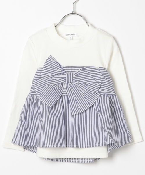 GLOBAL WORK（グローバルワーク）の「【キッズ】リボンビスチェレイヤー長袖/777517（Tシャツ/カットソー・キッズ・ブラック/その他1/ネイビー・MEDIUM/LARGE/SMALL/X-LARGE/XX-LARGE）」の5枚目の写真