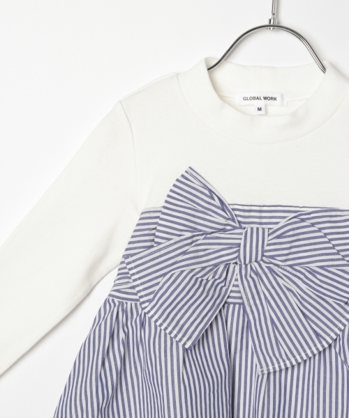 GLOBAL WORK（グローバルワーク）の「【キッズ】リボンビスチェレイヤー長袖/777517（Tシャツ/カットソー・キッズ・ブラック/その他1/ネイビー・MEDIUM/LARGE/SMALL/X-LARGE/XX-LARGE）」の6枚目の写真