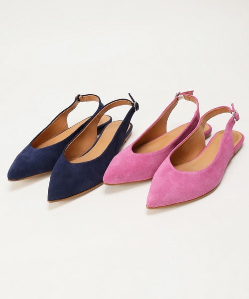 SLOBE IENA(スローブイエナ)の「DEPP ポインテッドバックストラップシューズ◆(その他シューズ・レディース・ネイビー/ピンク・36/37/38)」の4枚目の写真