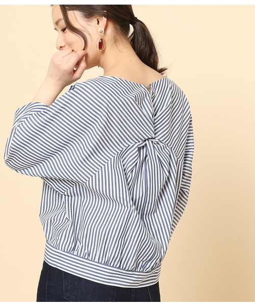ROPE' PICNIC(ロペピクニック)の「ツイストブラウス(シャツ/ブラウス・レディース・ブルー系その他/イエロー系その他/ブルー系その他2・36/38)」の1枚目の写真