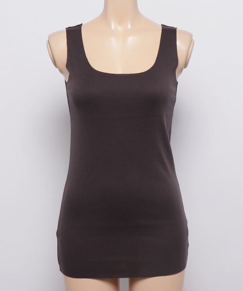 RIVE DROITE（リヴドロワ）の「シームレスタンク-（Tシャツ/カットソー・レディース・オフホワイト/ライトグレー/カーキ/チャコールグレー/ブラック・FREE）」の4枚目の写真