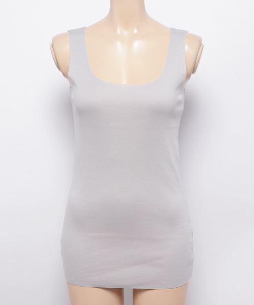 RIVE DROITE（リヴドロワ）の「シームレスタンク-（Tシャツ/カットソー・レディース・オフホワイト/ライトグレー/カーキ/チャコールグレー/ブラック・FREE）」の5枚目の写真