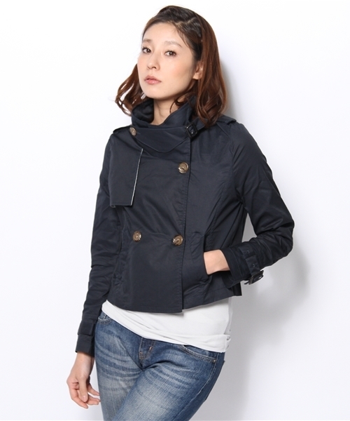 mystic(ミスティック)の「【mystic】 スタンドカラーSトレンチ(トレンチコート・レディース・ベージュ/グレー/ネイビー・フリ-)」の3枚目の写真