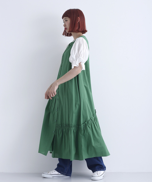 MERLOT(メルロー)の「レーヨンキャンディスリーブカットソー2750(シャツ/ブラウス・レディース・ホワイト/ブラック/ライトグリーン・FREE)」の12枚目の写真