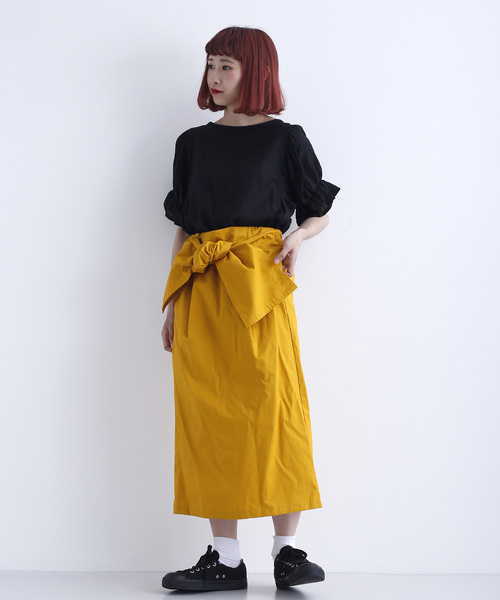 MERLOT(メルロー)の「レーヨンキャンディスリーブカットソー2750(シャツ/ブラウス・レディース・ホワイト/ブラック/ライトグリーン・FREE)」の19枚目の写真