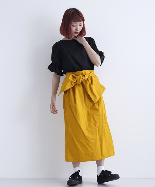 MERLOT(メルロー)の「レーヨンキャンディスリーブカットソー2750(シャツ/ブラウス・レディース・ホワイト/ブラック/ライトグリーン・FREE)」の13枚目の写真