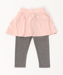 両側ポケット付き10分丈フレアスカートレギンス