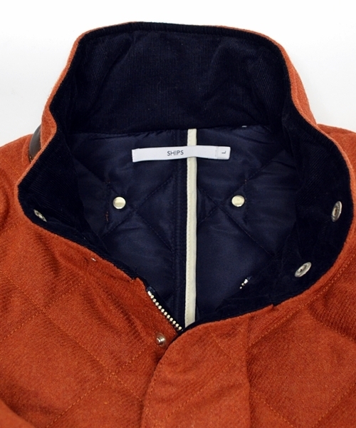 SHIPS（シップス）の「SCO: スタンドカラー キルティング ジャケット■（ブルゾン・メンズ・グレー/ネイビー/オレンジ/チャコールグレー/ベージュ・SMALL/MEDIUM/LARGE/X-LARGE）」の12枚目の写真