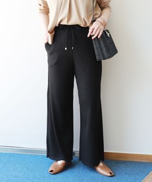 andme | カットリブニットソーワイドパンツ ウエストゴム(その他パンツ)