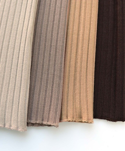 andme（アンドミー）の「カットリブニットソーワイドパンツ（その他パンツ・レディース・ネイビー/カーキ/グレー系その他/ブラック/ベージュ/ライトブラウン/グリーン/ブルー系その他/チャコールグレー/ブラウン・M/L）」の20枚目の写真