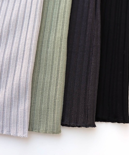 andme（アンドミー）の「カットリブニットソーワイドパンツ（その他パンツ・レディース・ネイビー/カーキ/グレー系その他/ブラック/ベージュ/ライトブラウン/グリーン/ブルー系その他/チャコールグレー/ブラウン・M/L）」の21枚目の写真