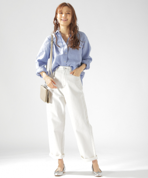 BAYFLOW(ベイフロー)の「リネンシャツ(シャツ/ブラウス・レディース・ホワイト/カーキ/ブルー/ネイビー/イエロー・SMALL/MEDIUM)」の8枚目の写真