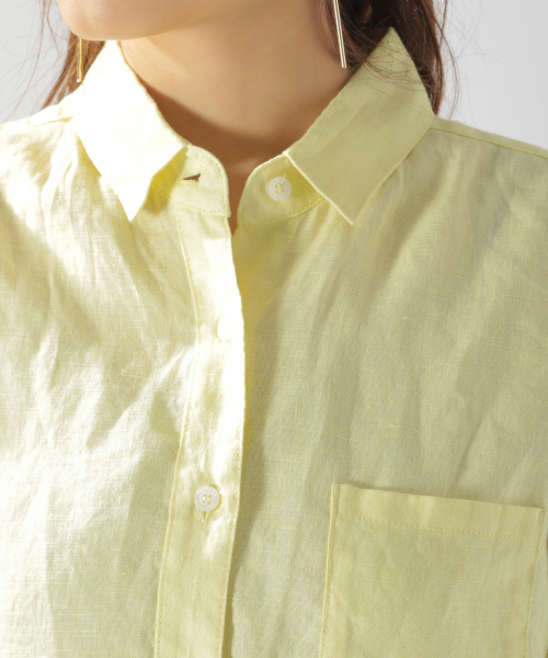 BAYFLOW(ベイフロー)の「リネンシャツ(シャツ/ブラウス・レディース・ホワイト/カーキ/ブルー/ネイビー/イエロー・SMALL/MEDIUM)」の11枚目の写真