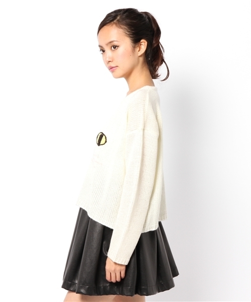 L.D.S.(エルディーエス)の「ネコS丈KNIT(ニット/セーター・レディース・ホワイト系/パープル系/ブラック系・FREE)」の5枚目の写真