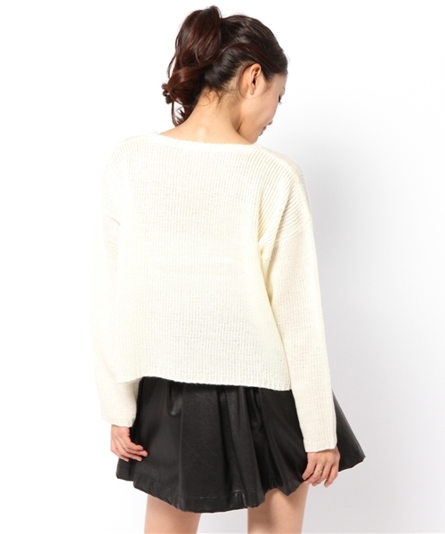 L.D.S.(エルディーエス)の「ネコS丈KNIT(ニット/セーター・レディース・ホワイト系/パープル系/ブラック系・FREE)」の7枚目の写真